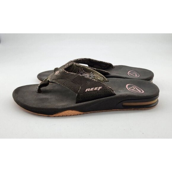 Vtg 2004 Reef Fanning Women's Thong Flip Flop Sandals Bottle Opener Bottom Sz 9 - Picture 4 of 14